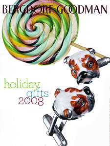 Jan Leslie Enameled Bulldog Cufflinks as seen in Bergdorf Goodman Holiday 2008 catalogue