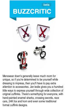 Jan Leslie Cufflinks as seen on Buzz Critic