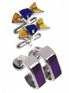 Jan Leslie Hand-painted Enamel Cufflinks