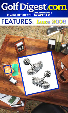 GolfDigest.com Features: Luxe 2005 - Golf CleatJan Leslie Golf Cleats Cufflinks - as seen in GolfDigest.com