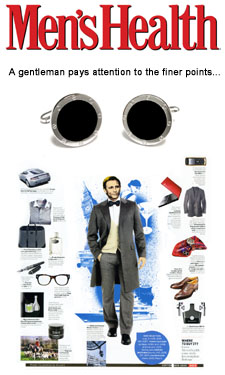 Jan Leslie Black Onyx Cufflinks as seen in Men's Health