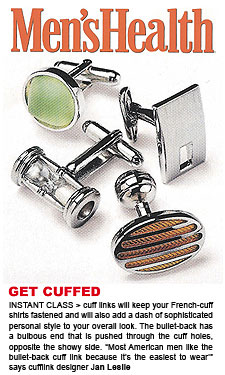 Jan Leslie Hourglass Cufflinks - as seen in Men's Health