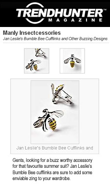 Jan Leslie Enameled Bee Cufflinks - as seen in Trendhunter
