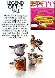 Jan Leslie Cufflinks as seen in Vivre magazine